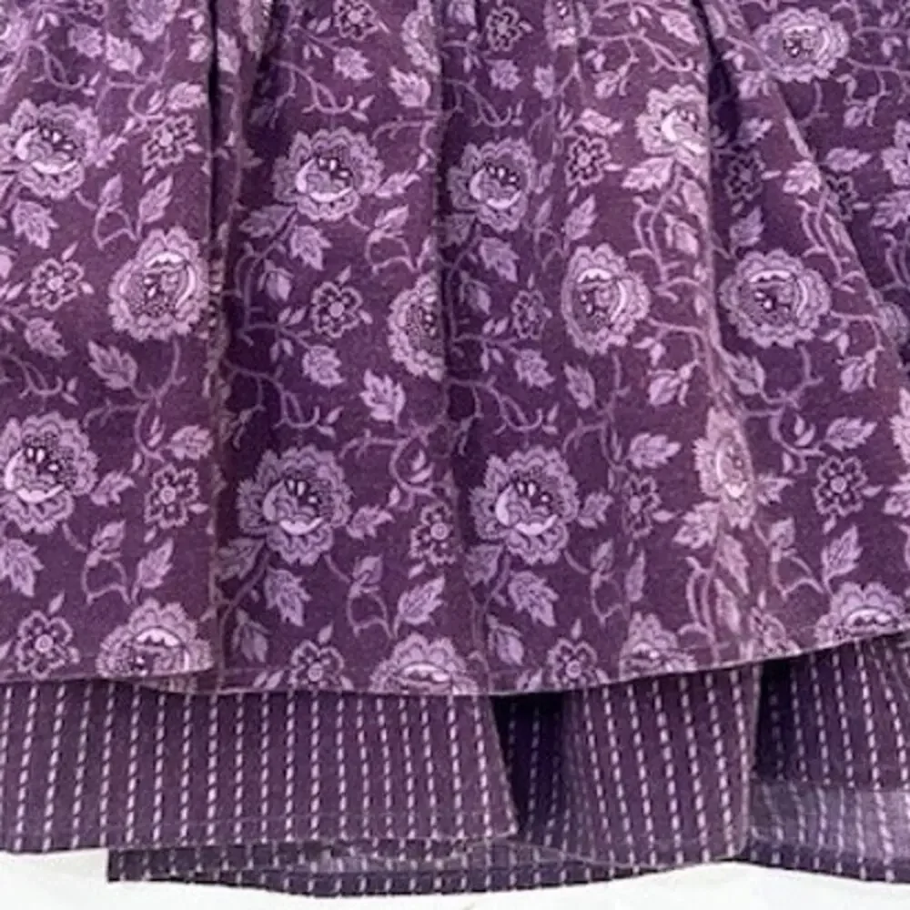 Gunnies Gunne Sax Vintage Skirt Floral Purple Ruffle Hem Prairie Cottagecore - Picture 10 of 13